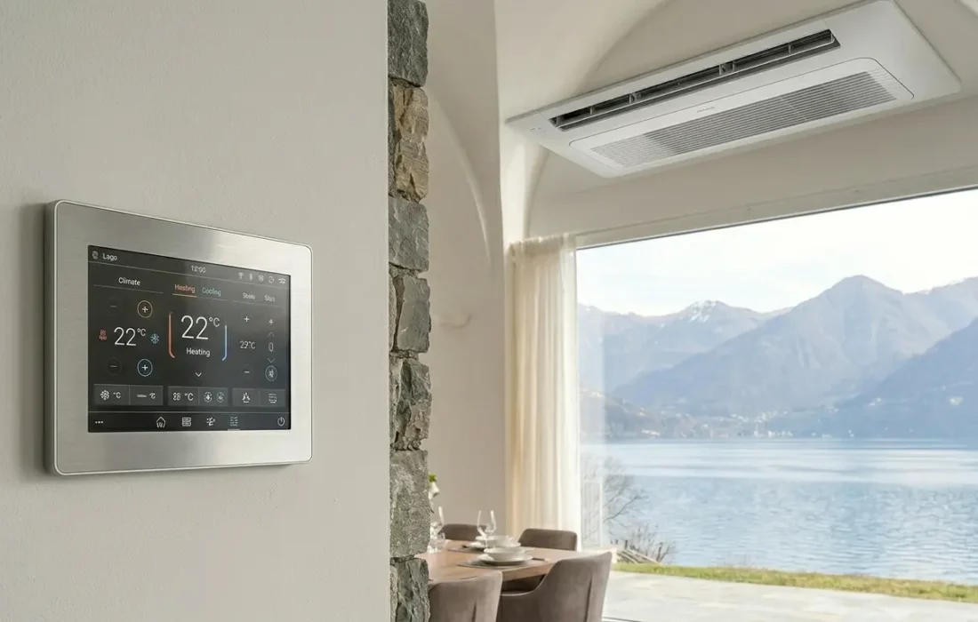 dettaglio pannello comandi impianto di riscaldamento